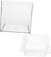 JOINPAYA Fish Tank Clear Plastic Plant Propagation Station Small Desktop Aquarium with Plant Basket Terrarium Flower Vase for Office Home