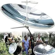 Portable Parabolic Concentrating Solar Cooker Sun Oven Outdoor Oven 165cm Diameter of Solar Cooker Parabolic 1800W Sun Concentration Oven for Outdoor Camping