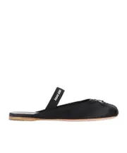 leather flat mules 36,38.5 black