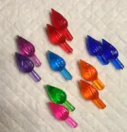 11 Vintage EXTRA LARGE Twist Bulbs POINTY Peg Ceramic Christmas Tree Lights
