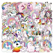 50pcs Unicorn Theme Stickers for Laptops Books Skateboards Water Bottle Kids Birthday Gift Bag Filling
