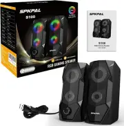Wired USB Powered Stereo Volume Computer Speakers RGB Gaming Speakers PC 2.0