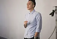在飛比找樂天市場購物網優惠-【JP.美日韓】韓國 潮流 迷彩 假兩件設計襯衫 條紋 灰色