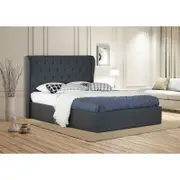 Dudley King Size Gas Lift Storage Fabric Bed Frame in Charcoal