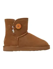 [Grosby] Button Ugg Shoes in Chestnut