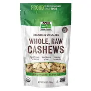 NOW FOODS Cashews Organic Whole Raw & Unsalted 10 oz