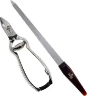 Ergonomic Large Toenail Nipper & Precision Sapphire Nail File - Made in Germany