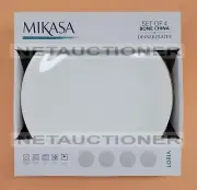 New Mikasa Loria White Bone China Dinner Plates Set of Four High Quality
