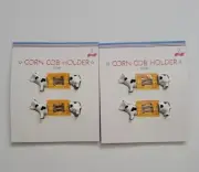 Corn Cob Holders 2 Packs Cow Design Super Cute And Fun For Parties And Family.