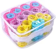 minkissy Hair Rollers for Hair Styling 20 Pcs Plastic Curling Drum No Heat Curlers Clips Random