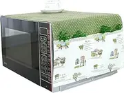 Pastoral Style Microwave Oven Dustproof Cover Dust Cover with Pockets Dot Green