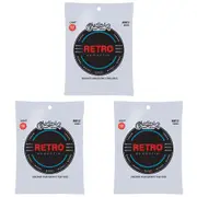 3x Martin Guitar Martin Retro Acoustic 6 Strings Monel MM12 Light Gauge