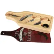 Wine and Cheese Set Wine Tools Opener, Cheese knife and Cutting Board Cork Screw