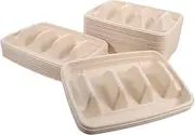 ULTECHNOVO 50pcs Taco Holders with Dividers Disposable Taco Plates for Parties Versatile Sushi Tray for Serving Various Flavors Sturdy Design