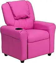 Flash Furniture Contemporary Hot Pink Vinyl Kids Recliner wi