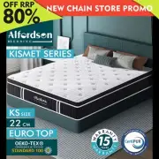 ALFORDSON Mattress King Single Bed Euro Top Spring Foam Bedding 22CM Medium Firm