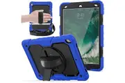 WASSUP iPad Air 3/Pro 10.5 inch 2019/2017 Case with Screen Protector Hand Strap Stand & Shoulder Strap-Black&Blue