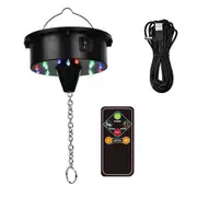 Rotating Disco Ball Motor Lights with Remote,18 LEDs for 12 16 20 24inch Mirror Ball Rotator(NotIncludedBall) Black