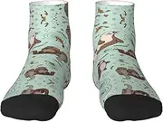 [JBYJBX] Otters Print Adult Socks Womens Mens Workout Thermal Cozy All-Season Gift Holiday Articles Use, 2 Black-2, One Size