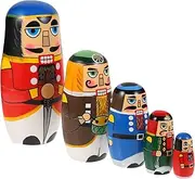 BESPORTBLE 1Set Nutcracker Nesting Dolls Hand Painted Russian Matryoshka Educational for Multi Layered Craft with Unique Designs Birthdays and Holidays