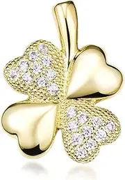 [MATERIA by Matthias Wagner] Clover Leaf Pendant Gold - Women's Necklace Silver 925 Gold-Plated