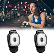 Xerteam 2 Pack Clip On Torch, LED Running Lights Clip-on Lights for Runners, USB Rechargeable Night Running Chest Light Hands Free Flashlight for Runners Dog Walking Hiking Joggers - White Light