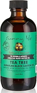 Sunny Isle Jamaican Black Castor Oil with Tea Tree Oil, 4 Fl Oz