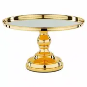 25 cm (10-inch) Gold Plated Mirror Cake Stand Wedding Function Dessert Display