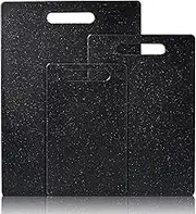 Hiorigin Chopping Board, 3-Piece Set, Dishwasher Safe, BPA-Free Plastic, Reversible Cutting Board, Black