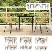 3 Piece Garden Dining Set Black Poly Rattan Multi Colours/Sizes vidaXL