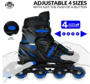 Crazy Skates 148 Size Adjustable Roller Inline Blades - for Kids, Girls, Boys