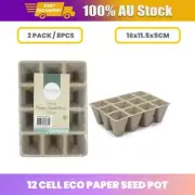 2PK 12 Cells Biodegradable Paper Seed Pots Seed Tray Starting Garden Nursery Pot