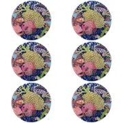 6x LVD Reef Glass Trivet Pot Mat Kitchen Dining Table Protector Pad Round 21cm