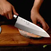 Deba Knife Stainless Steel Wood Handle Chef Filleting Tuna Fish Head Cut Slicing
