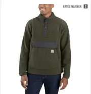 Carhartt Mens Relaxed Sherpa Army Green Fleece 1/4 Snap LS PO Jacket!(2XL)OJ4991