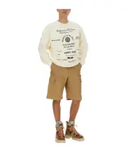 MSGM Graphic Printed Crewneck Sweatshirt White