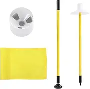 Golf Hole Club Cup Flag, Practice Golf Hole Club Cup, Golf Putting Aid, Detachable 2 Section Golf Green Flagpole, Suitable for Indoor and Outdoor Golf