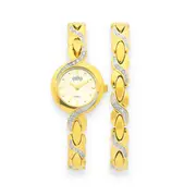 Elite Ladies Watch & Bracelet Set in Gold