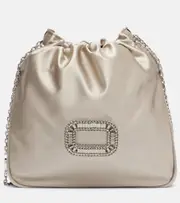[Roger Vivier] Roger Vivier Pilgrim Mini embellished satin bucket bag One Size grey