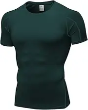 [CICI FIVE] Men's Compression Shirt Short Sleeve Athletic Compression Tops Cool Dry Undershirts Baselayer Gym Workout T Shirt