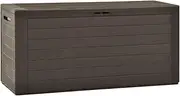 vidaXL Polypropylene Garden Storage Box - Brown, 116x44x55 cm, Lockable, 290L Capacity, Easy to Assemble, Indoor and Outdoor Use