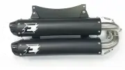 Empire Industries Black Dual Slip On Exhaust System Pipe Polaris RZR XP Turbo
