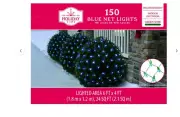 New in box ! Holiday Time 150-Count Blue Incandescent Net Lights, 24 sq. ft.