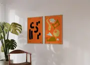 [Namly Design] Poster - Retro Abstract Set of 2