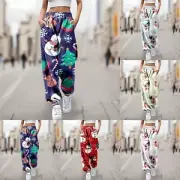 Elastic Pants for Women Women's Christmas Pants Yule Snowman Rope Jogging Pants