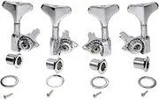 Wilkinson 2R2L 20:1 Ratio Bass Tuners Machine Heads Tuning Pegs Keys Set for Ibanez Style Electric Bass, Chrome