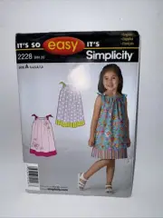 Simplicity Sewing Pattern 2228 Dress Summer Sleeveless Size 3-8