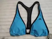 Adidas SOULEAF GRAPHIC BIKINI TOP Blue Sky Rush Mesh Women's Size Medium