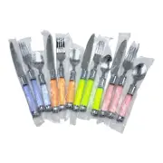MCM Duplex Lucite Handle Stainless Flatware Multicolor 12 pieces Easter Colors