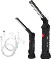 Rechargeable COB LED Work Light Lamp Flashlight Inspect Folding Torch Magnetic